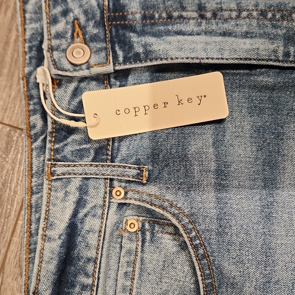 NWT Copper Key VTG. Straight Denim Jean's 11" high rise fitted top sz 13 - Picture 2 of 6